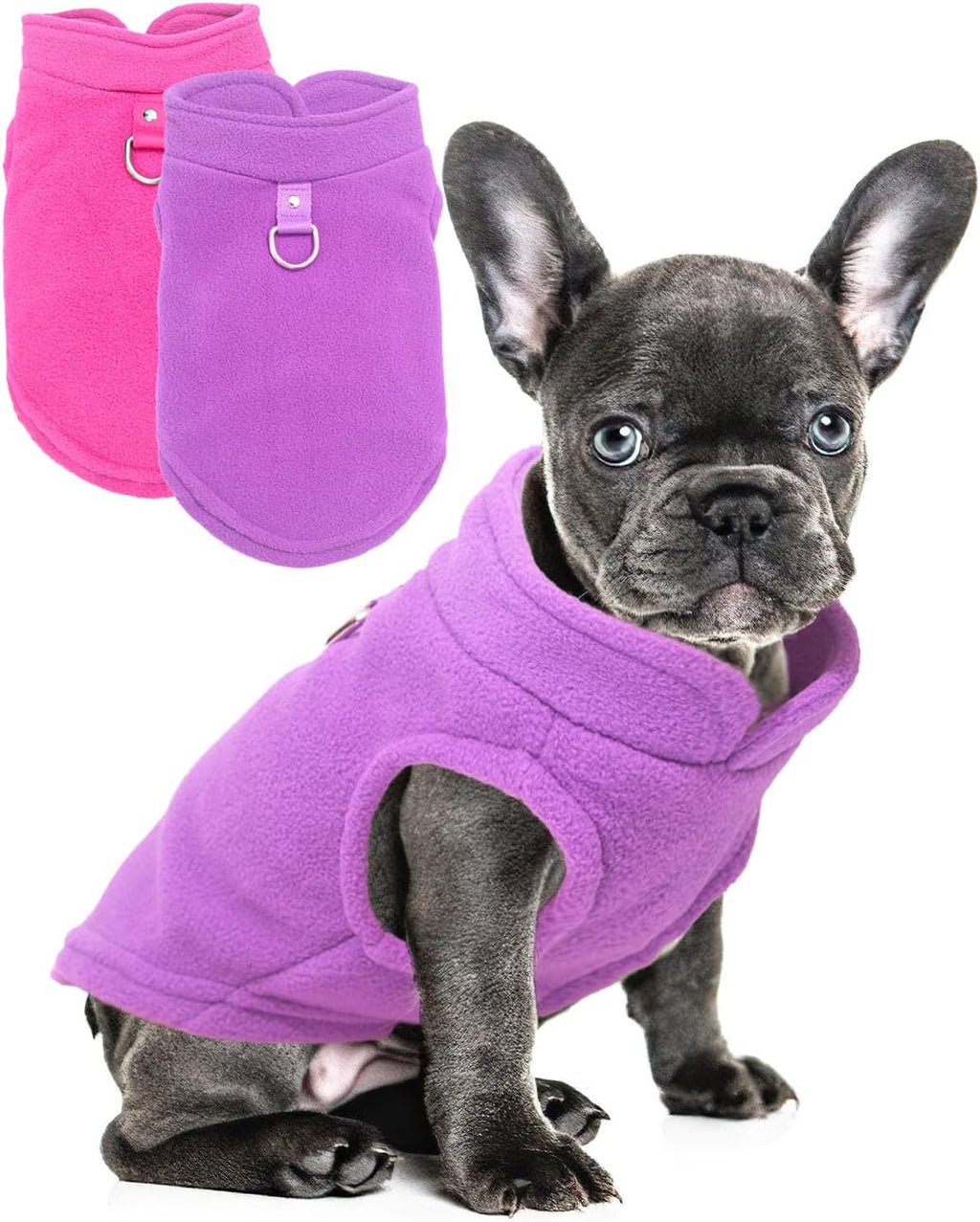 2 Pack Dog Sweater with Leash Ring Winter Warm Pet Sweater Thick Clothes Coat Fleece Dog Sweaters for Small Dogs Girl Boy for Chihuahua, French Bulldog, Dachshund,Medium(7-10lbs) - Image 9