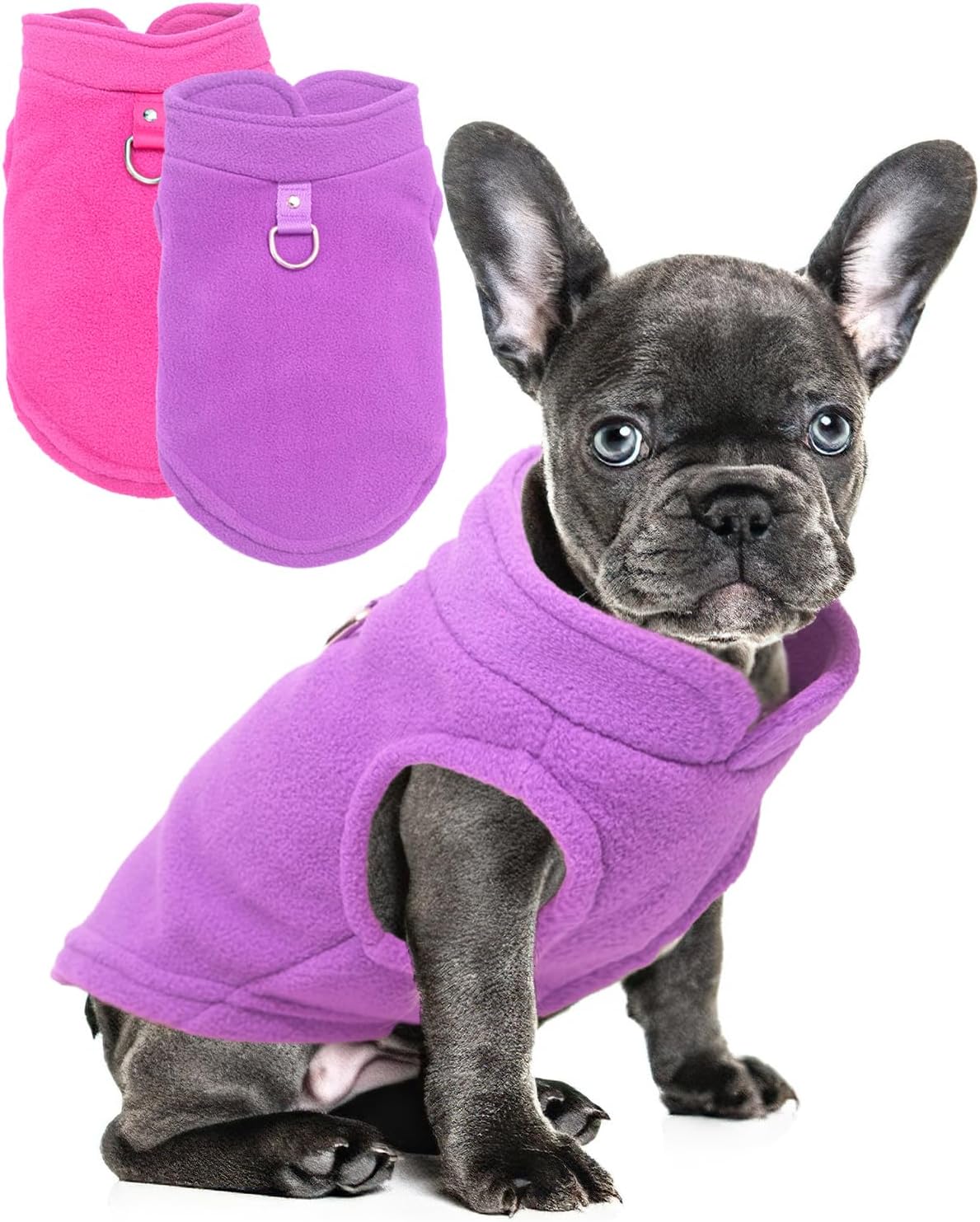 2 Pack Dog Sweater with Leash Ring Winter Warm Pet Sweater Thick Clothes Coat Fleece Dog Sweaters for Small Dogs Girl Boy for Chihuahua, French Bulldog, Dachshund,Medium(7-10lbs) - Image 9