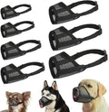 LuckyPaw 7-piece breathable black mesh dog muzzle set front view