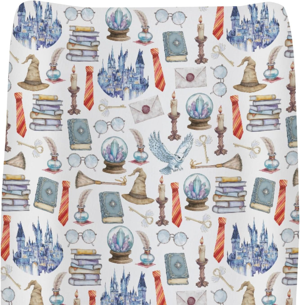 ZoUbqchY wizard watercolor changing pad cover front view