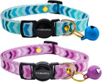 2 Pack Breakaway cat Collars with Bell,Safety Quick Release Pendant Cute Kitten Collar,Adjustable 20-30cm (Red+Rose, 20-30cm) - Image 13
