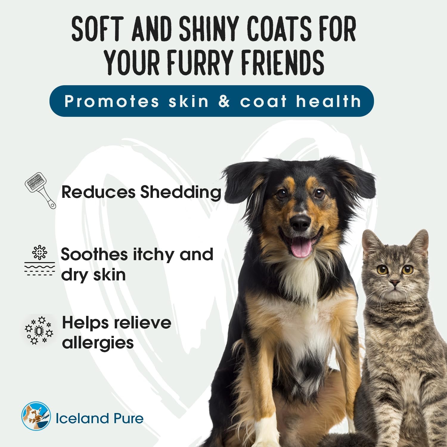 Premium USA imported pet skin and coat supplement being pumped onto pet food