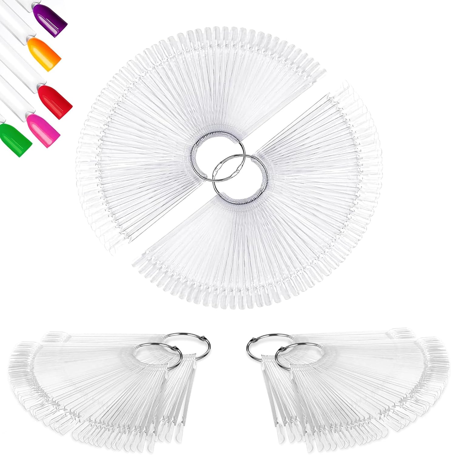 Azurebeauty 200pcs clear nail swatch sticks front view