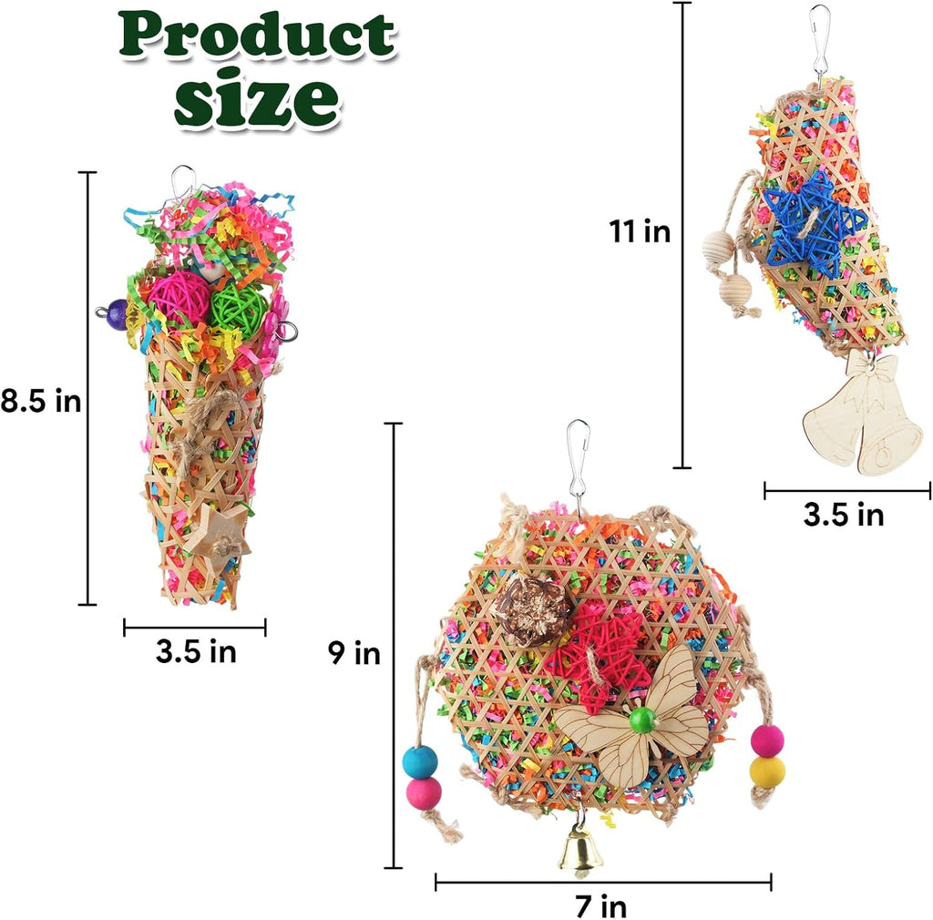 Hanging toy positioned for small parrot cage installation