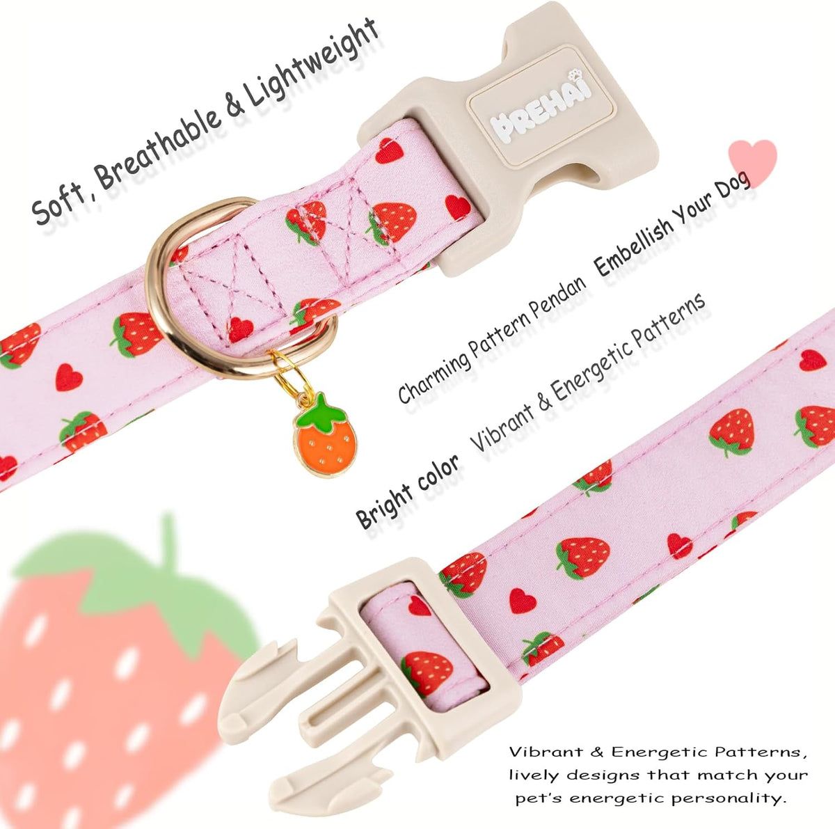 Premium Soft Cotton Material Detail On Small Pink Dog Collar Accessory