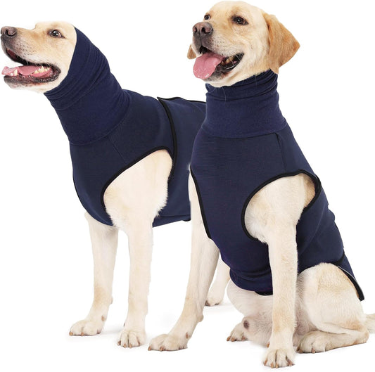 ROZKITCH anti anxiety dog shirt navy blue front view calming pet vest
