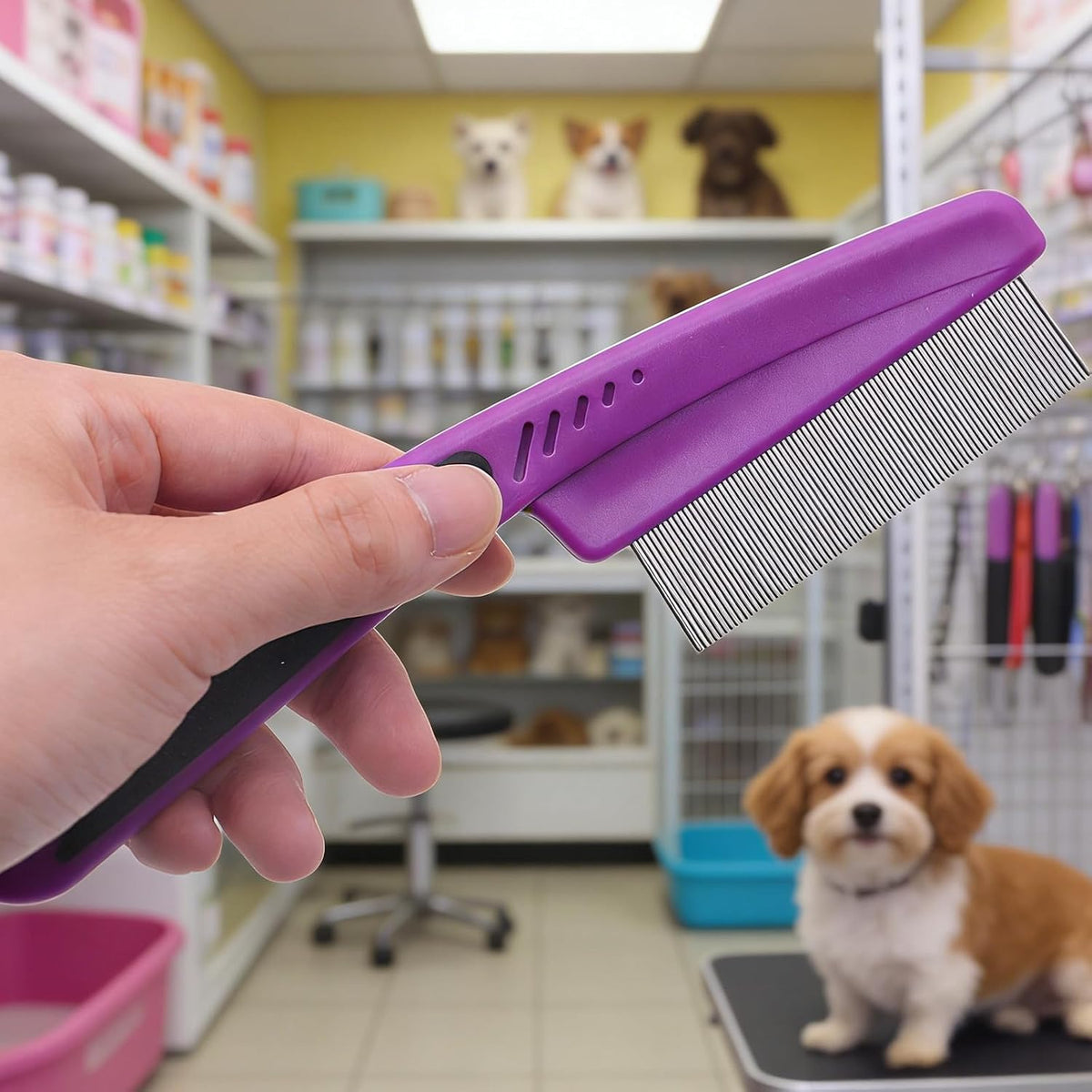 Yumflan grooming comb for removing ticks and lice