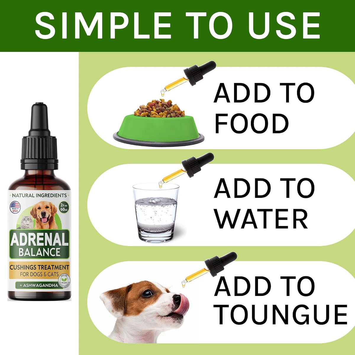 USA imported pet wellness drops for treating Cushing disease symptoms.