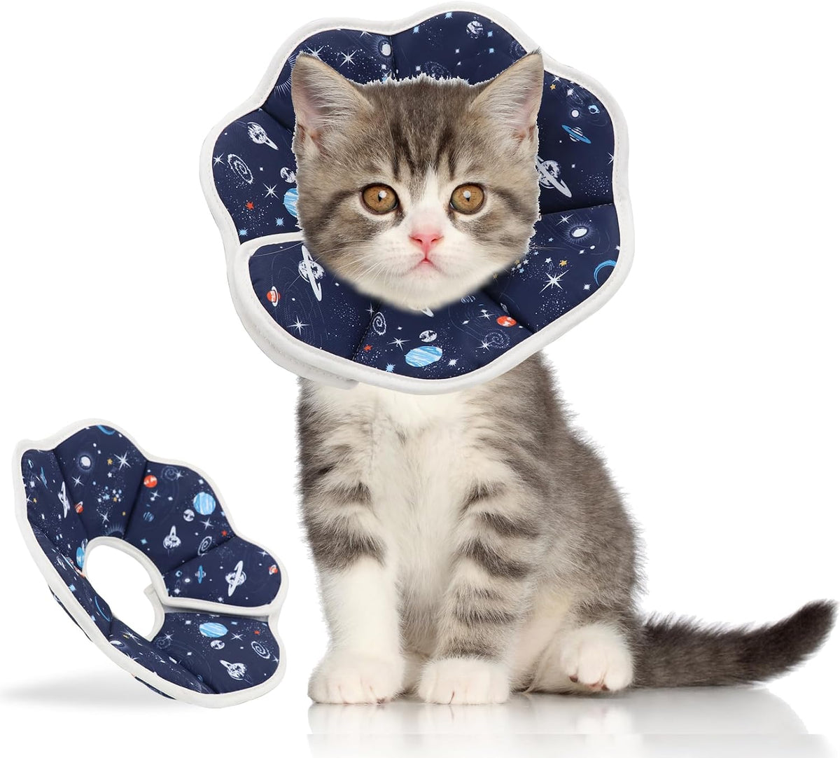 QIYADIN soft protective pet collar preventing licking during grooming
