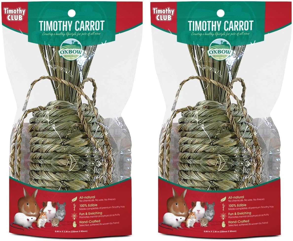 Oxbow Timothy Hay Carrot, Rabbit & Guinea Pig Toy, Edible & Hand-Woven Bunny Toy, No Wires or String, Small Pet Accessories, for Rabbits, Guinea Pigs, Chinchillas & Rats, Medium - Image 9