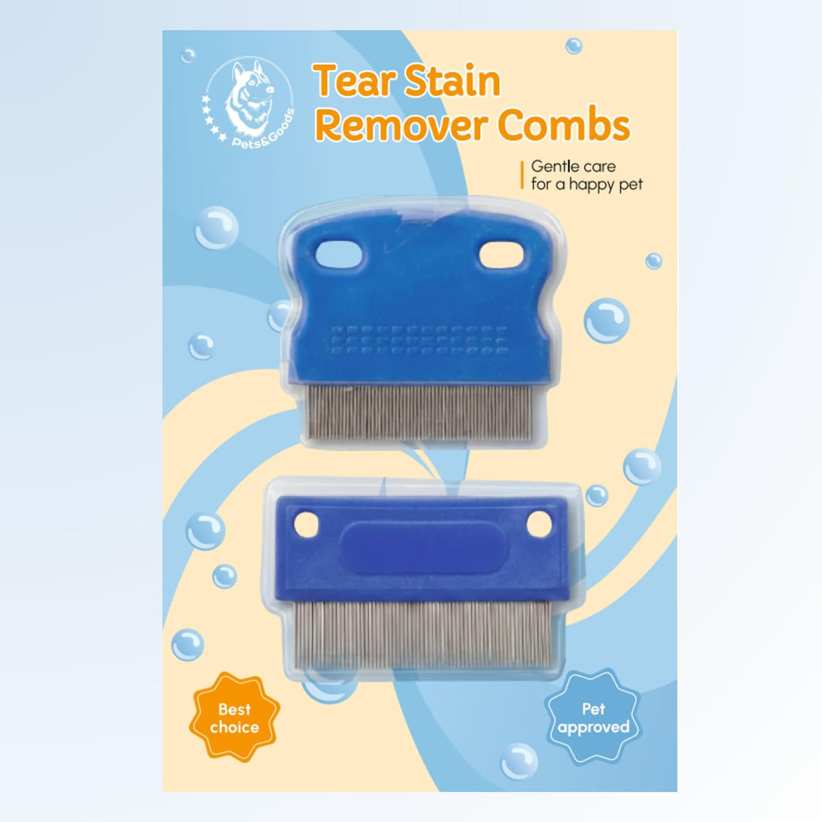 Premium imported cat and dog eye discharge cleaning brush showing the blue handle.