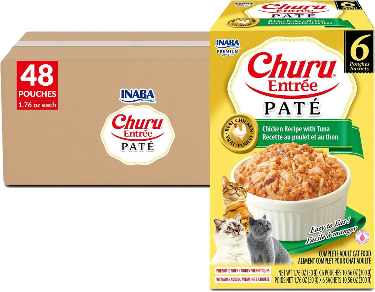 INABA Churu Entre Pate for Kittens, Grain-Free, High Moisture, Prebiotic Wet Cat Food, 1.76oz. per Pouch, 6 Pouches, Chicken Recipe with Tuna - Image 9