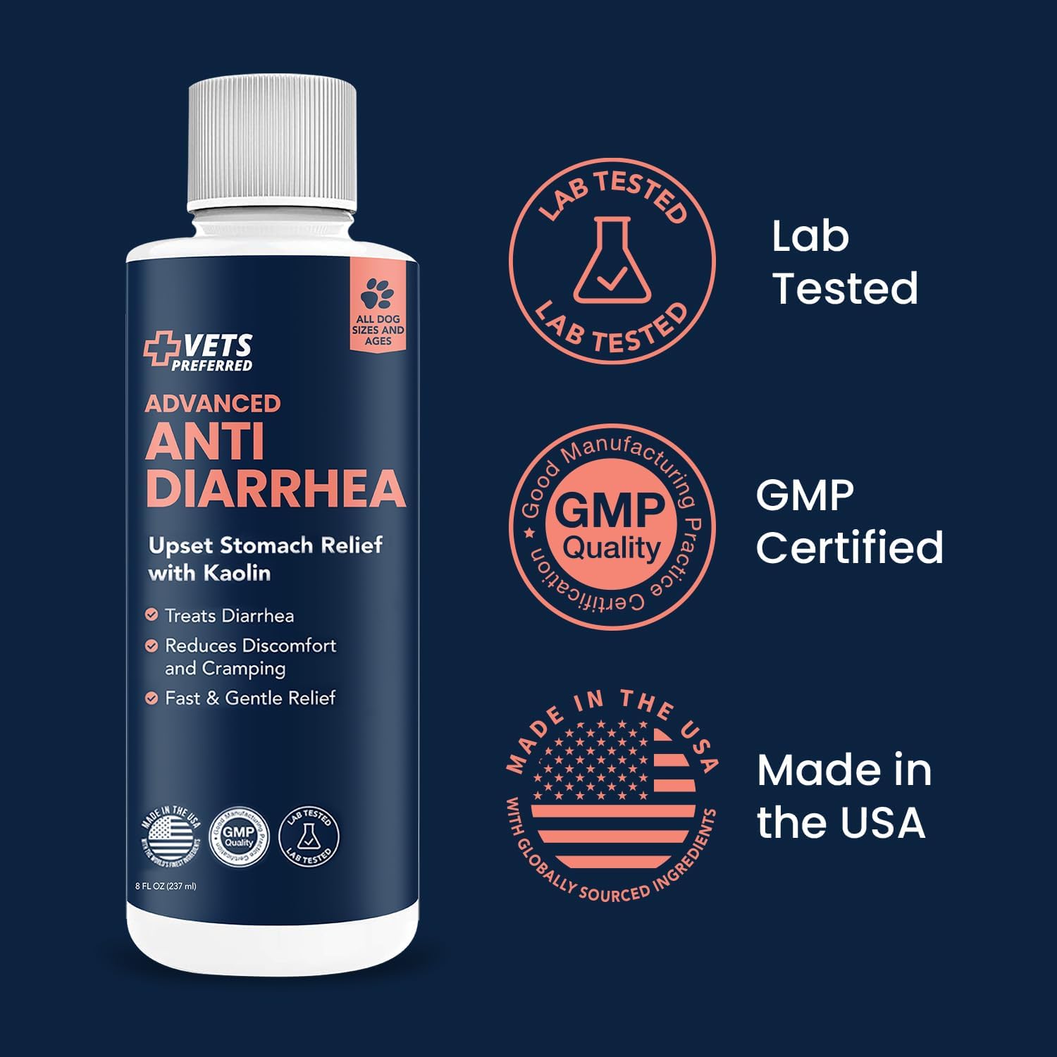 Vets Preferred anti-diarrhea supplement for all dog breeds