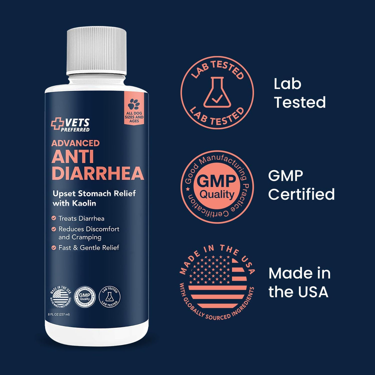 Vets Preferred anti-diarrhea supplement for all dog breeds