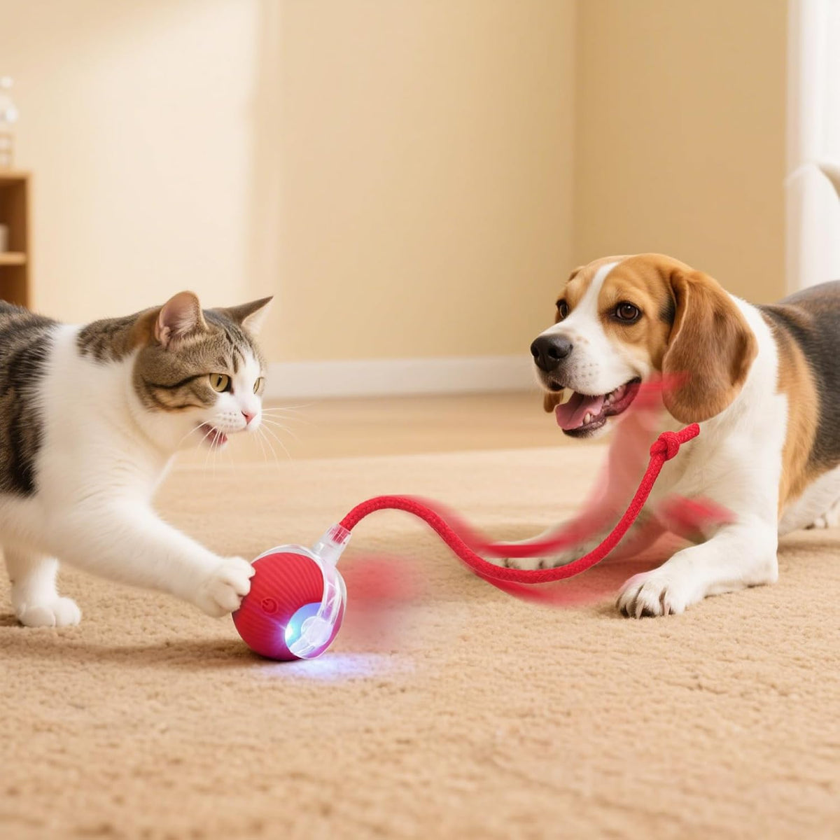 Side profile of durable silicone pet chase ball