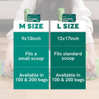 Cat litter scoop fitting inside 13x9 inch waste bag