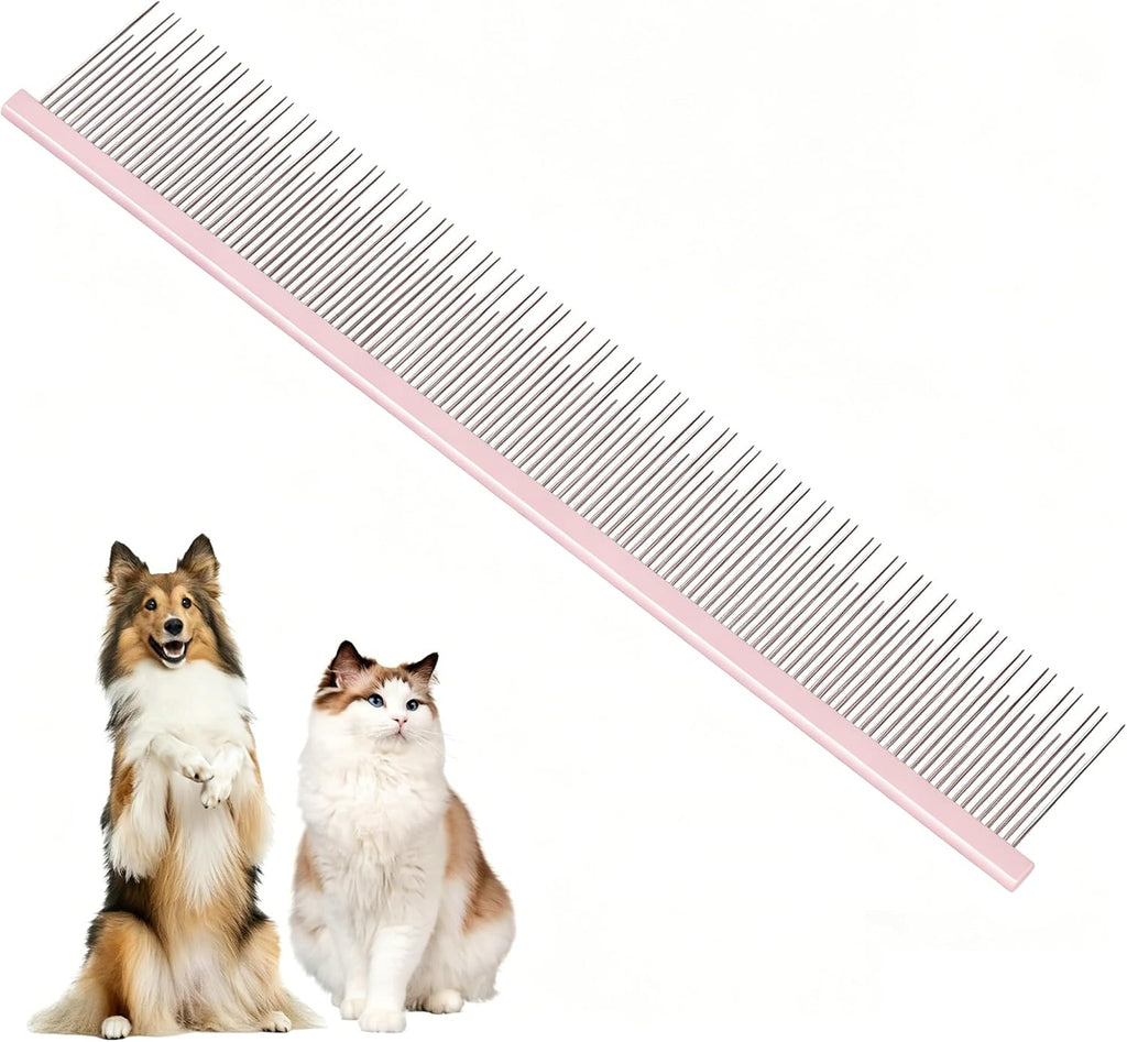 8.5 Inch Upgrade Black Professional Cat Comb,Dual-Tooth Pet Grooming Comb Anti-Static Smooth Rounded Corners Prevent Friction Breakage and Irritation,Removing Tangles,Knots,Undercoat and Excess Hair - Image 9