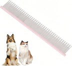 8.5 Inch Upgrade Black Professional Cat Comb,Dual-Tooth Pet Grooming Comb Anti-Static Smooth Rounded Corners Prevent Friction Breakage and Irritation,Removing Tangles,Knots,Undercoat and Excess Hair - Image 9