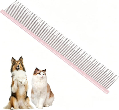 8.5 Inch Upgrade Black Professional Cat Comb,Dual-Tooth Pet Grooming Comb Anti-Static Smooth Rounded Corners Prevent Friction Breakage and Irritation,Removing Tangles,Knots,Undercoat and Excess Hair - Image 9