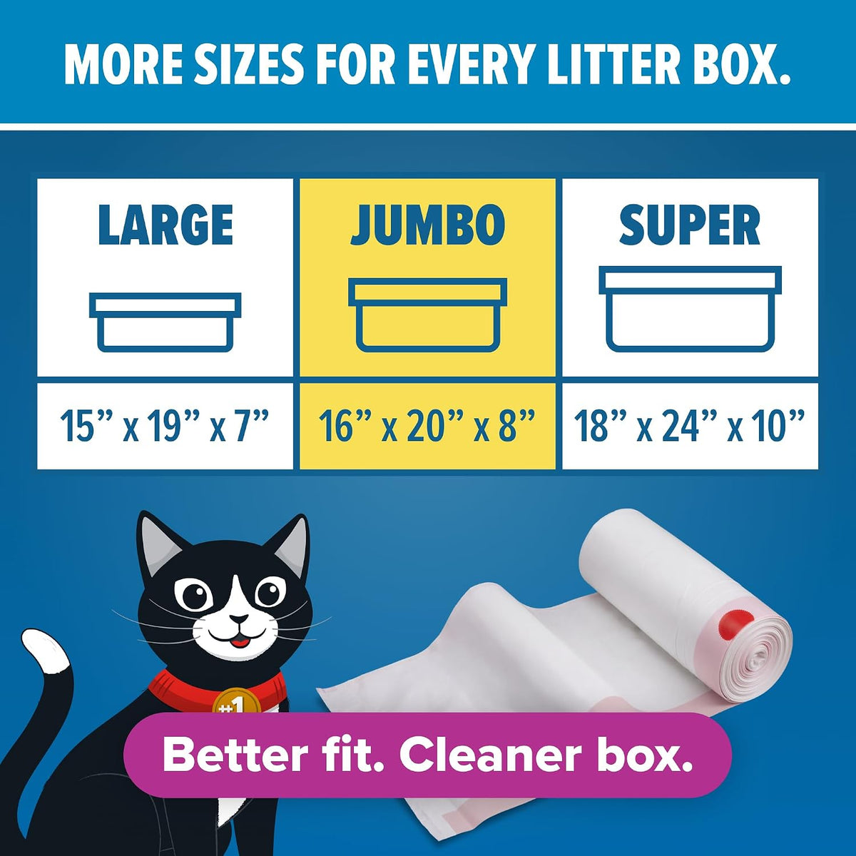Jonny Cat jumbo size liners rolled out showing 36 by 18 inch dimensions