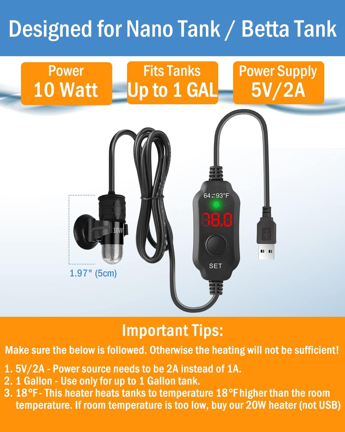 Digital thermostat controller for AquaMiracle nano heater