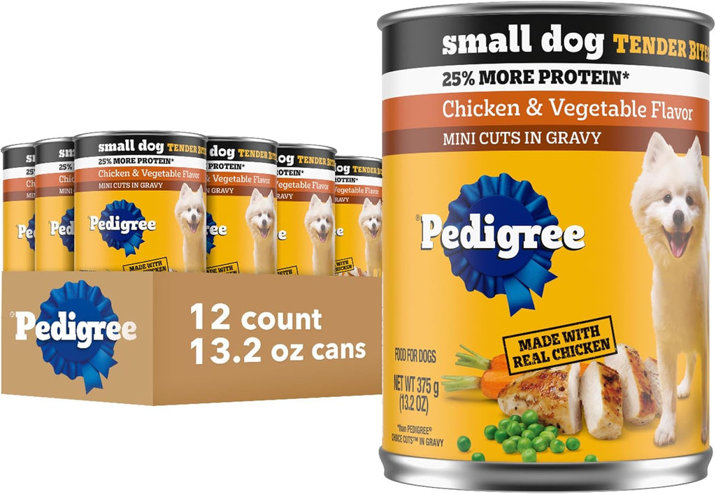 Pedigree Small Dog Tender Bites in Gravy Wet Dog Food Cans, Steak & Vegetable Flavor, 13.2 oz. Cans, 12 Count - Image 15