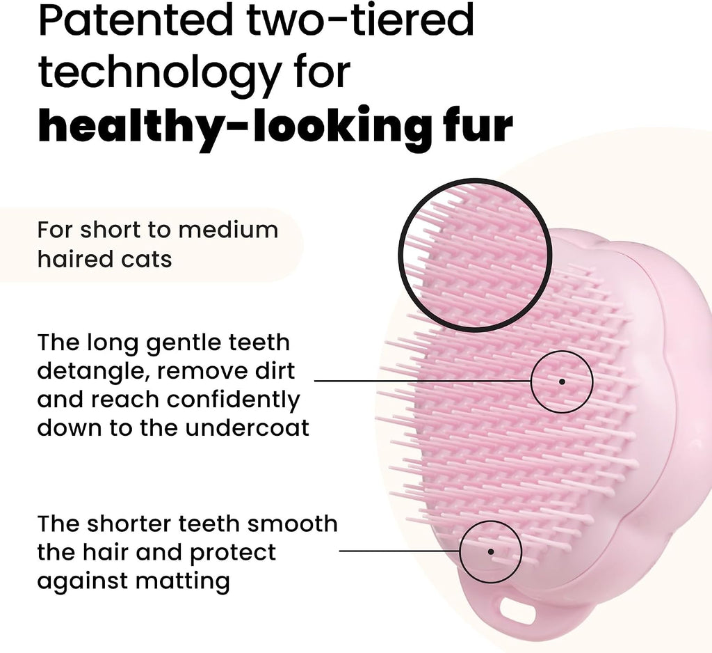 Tangle Teezer cat grooming tool showing two-tiered teeth design