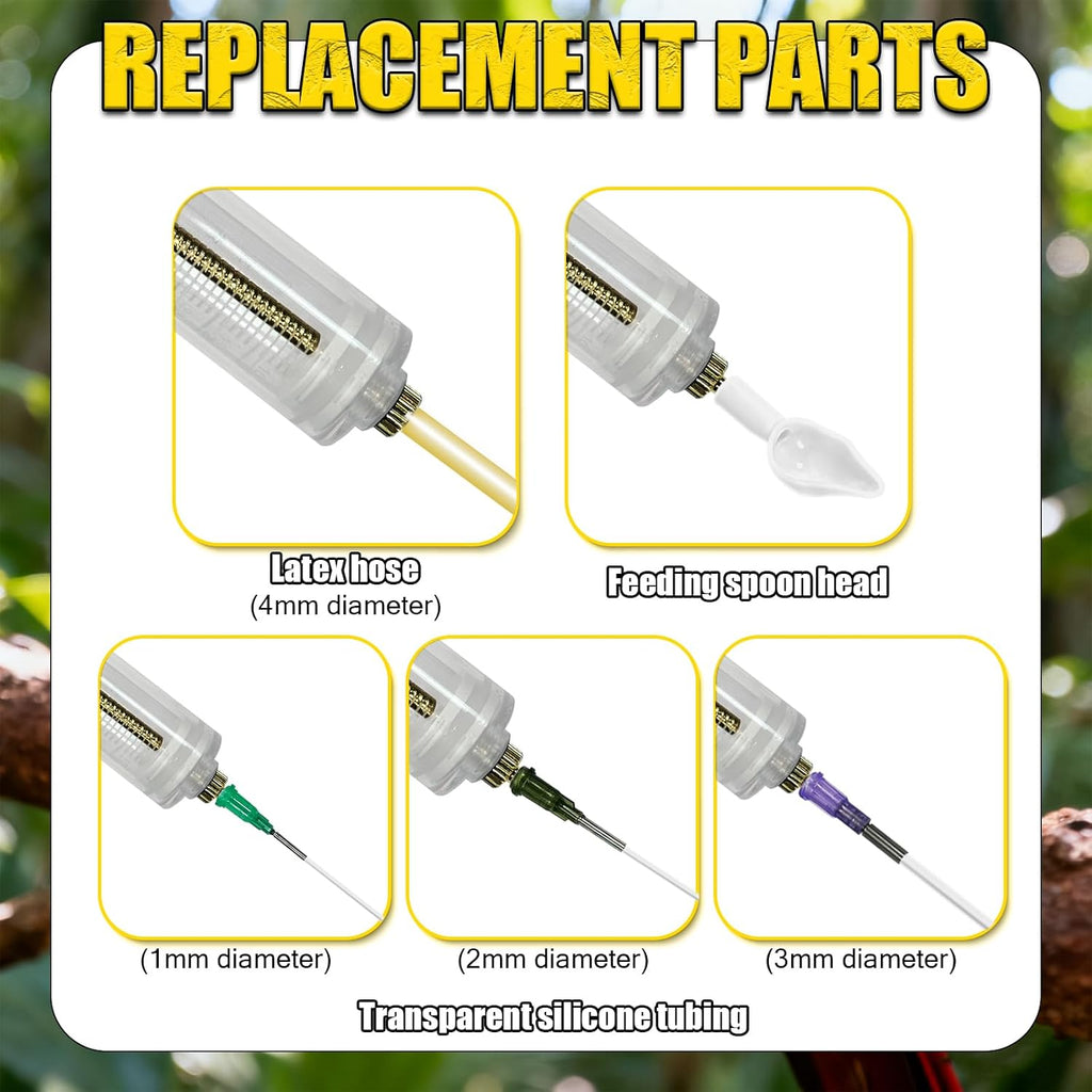 Baby Bird Feeding Syringe Set, Small Pet Parrot Feeder Hand Feeding Tubes Kit, Parrot Feeder Tubes Measuring Tools, for Baby Birds Small Pet - Image 3
