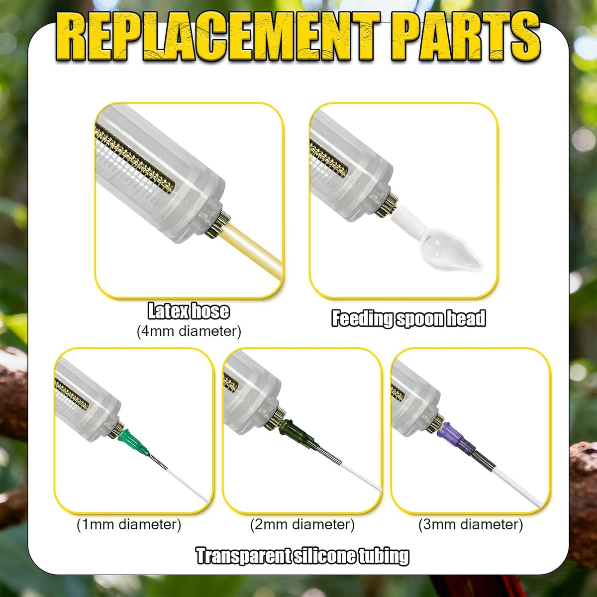 Baby Bird Feeding Syringe Set, Small Pet Parrot Feeder Hand Feeding Tubes Kit, Parrot Feeder Tubes Measuring Tools, for Baby Birds Small Pet - Image 3