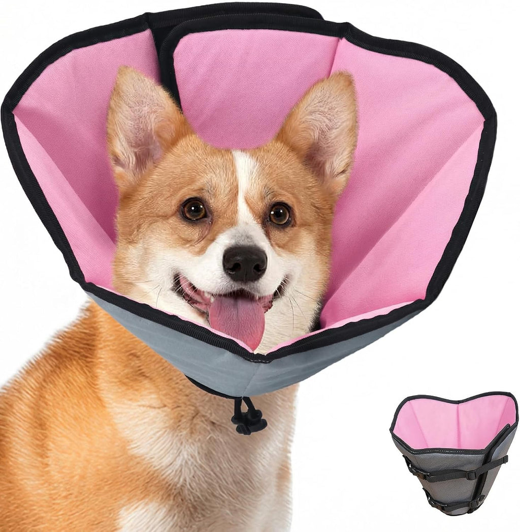Soft Dog Cone Collar After Surgery: Long Alternative Comfortable Comfy Fabric Recovery Shame Elizabethan Stop Licking Small Medium Large Dogs (Blue, L) - Image 12