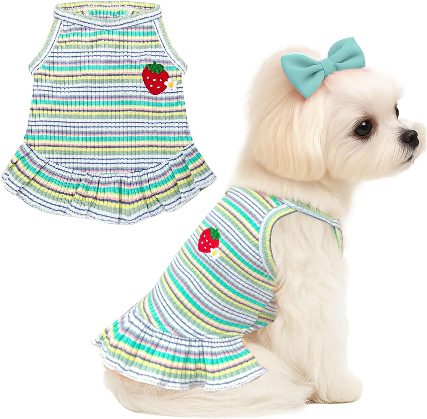 XGDMEIL soft stretch pet dress detailing neck and armhole openings