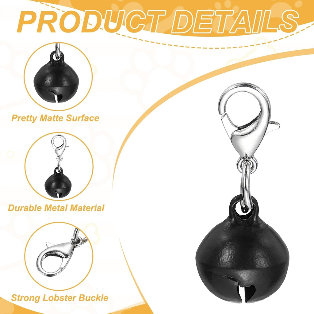PETAXCELL pet collar copper bell with lobster buckle attachment mechanism close up
