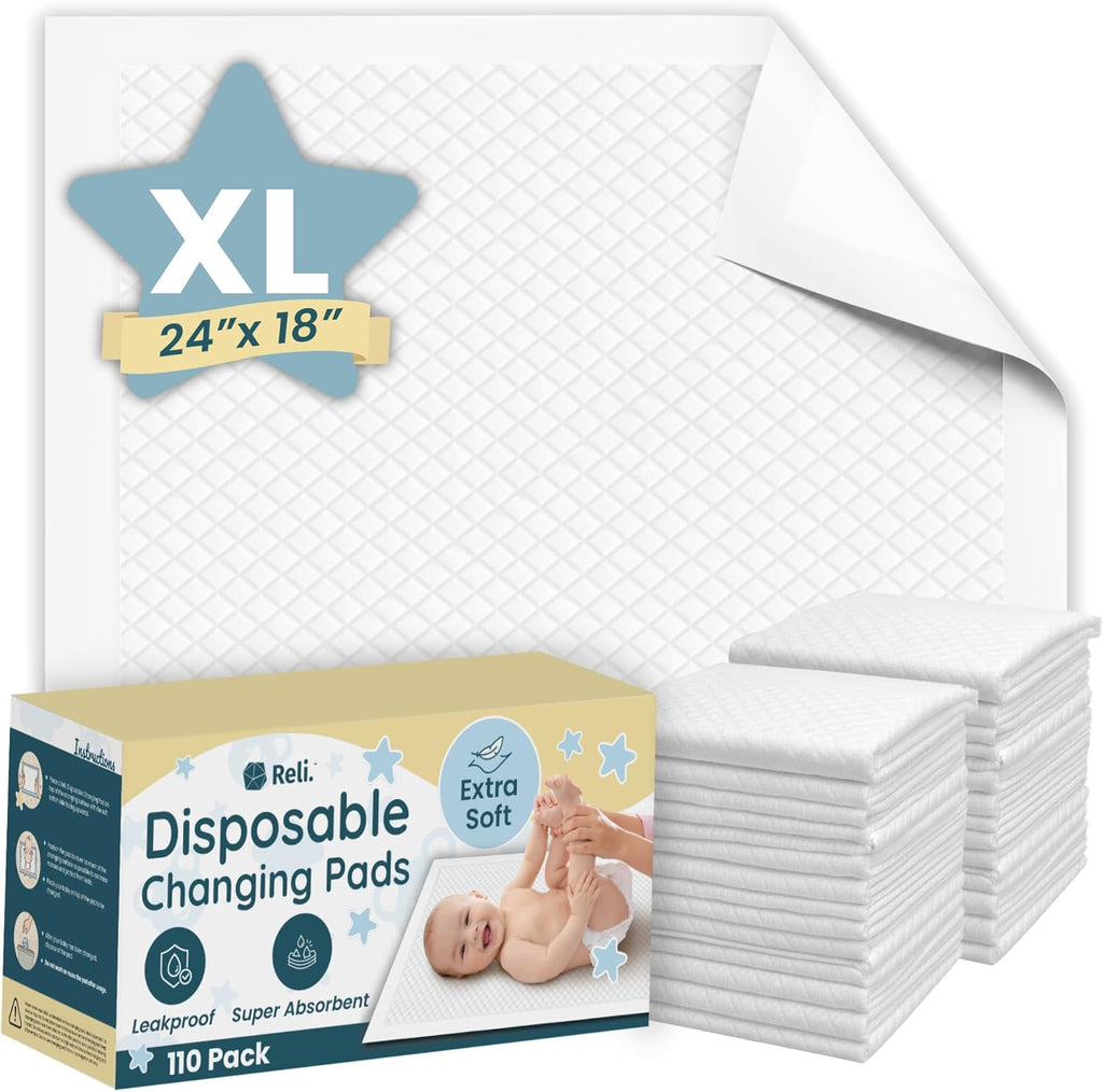 Reli disposable baby changing pad liners front view packaging