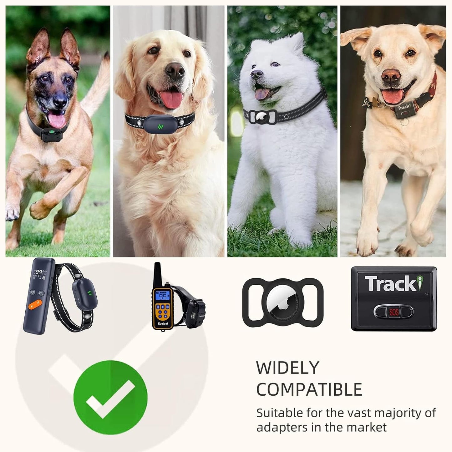 Adjustable reflective e-collar band with quick release buckle