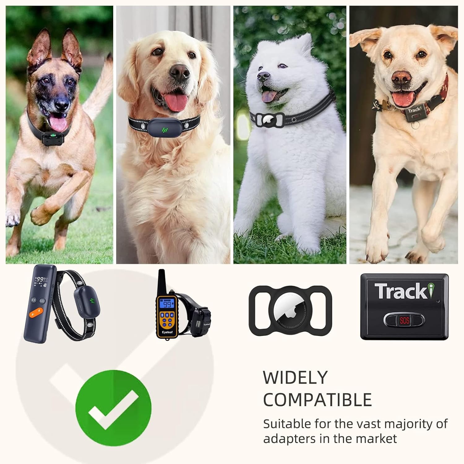 Adjustable reflective e-collar band with quick release buckle