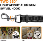 Reflective stitching detail on black nylon dual pet lead