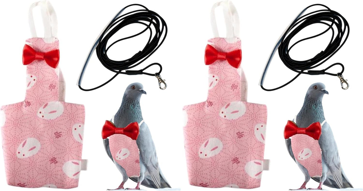 Pigeon Diaper Harness and Bird Leash Set, Birds Diapers for Pigeons and Leash Pigeon Harnesses, Diapers for Birds Cockatiel Parrot Parakeet, Macaw Harness and Leashes Pants (L-Yellow Lemon) - Image 9