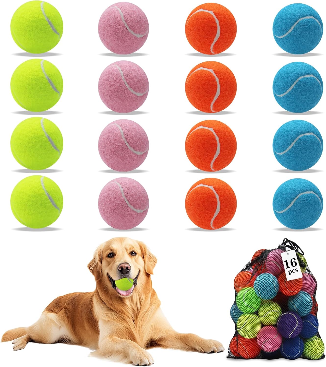 Magicorange Dog Balls, Tennis Balls for Dogs,Colorful Easy Catching Pet Playing Ball (Multicolor, 4 Pack) - Image 11