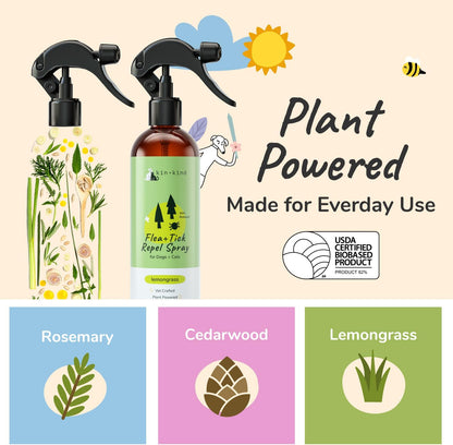 Kin+Kind lemongrass scented pet coat spray label