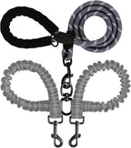 BAOBOTE Double Dog Leash,Dual Dog Leash with Shock Absorbing Bungee Reflective for Two Dogs 360 Swivel No Tangle (Purple) - Image 11