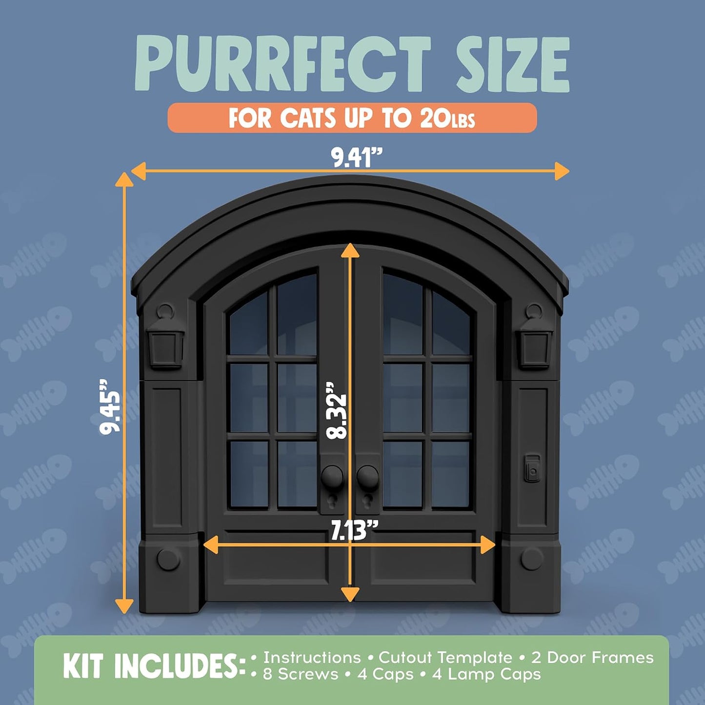 Purrfect Portal premium kitty door opening providing privacy for the litter box room.