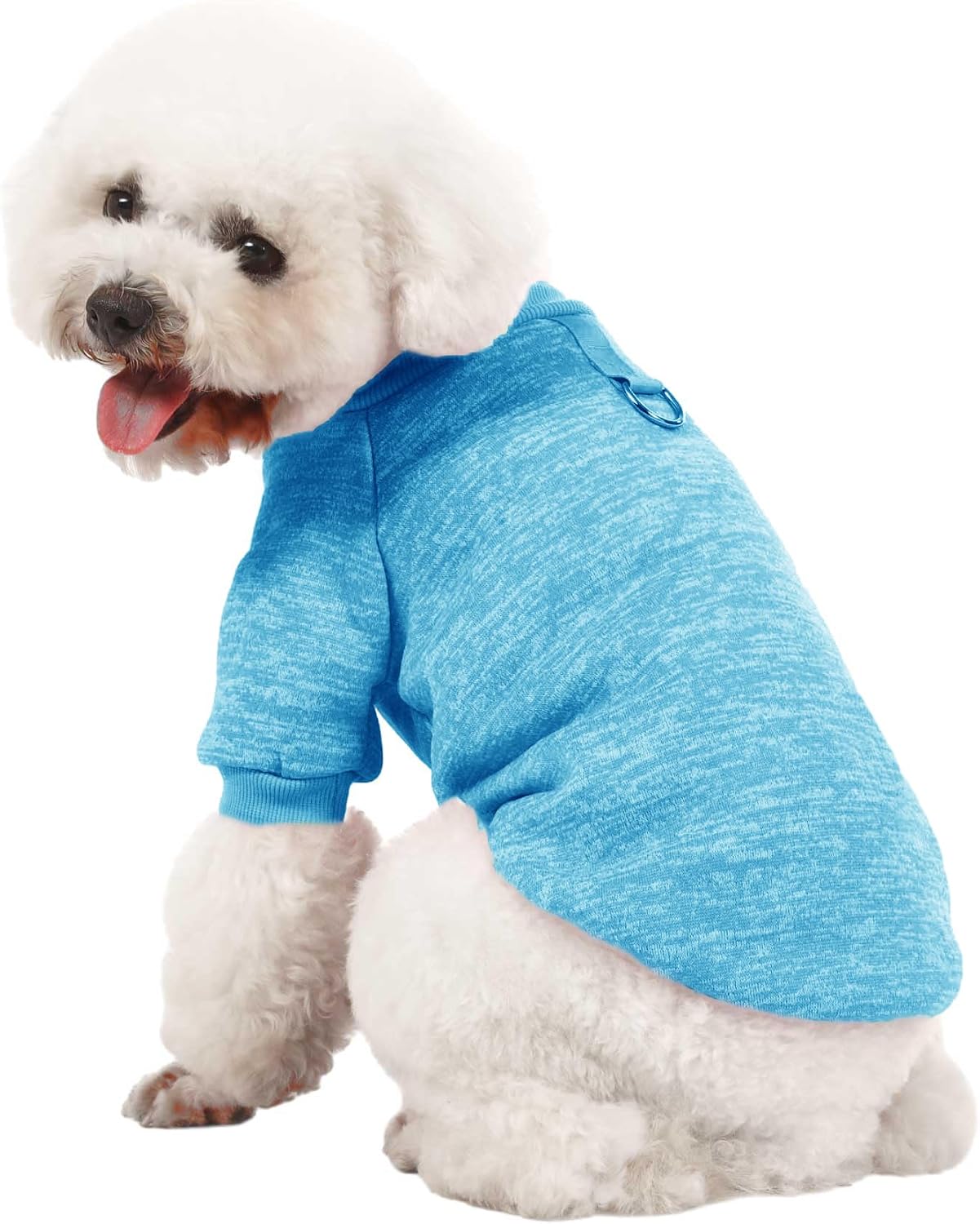 MOIRIG polyester pet pullover jacket showing the durable neck stitch details