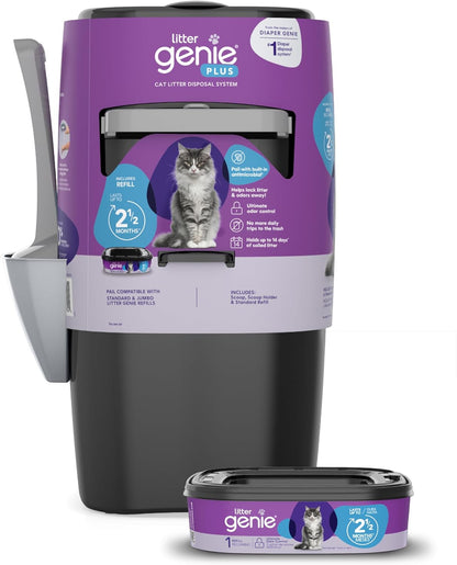 Litter Genie Style Pail Cat Litter Box Waste Disposal System for Odor Control Includes 1 Square Refill Bag - Image 12