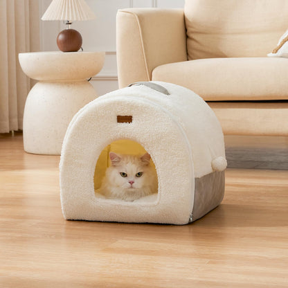 Zomisia cat bed cave with kitten sitting inside
