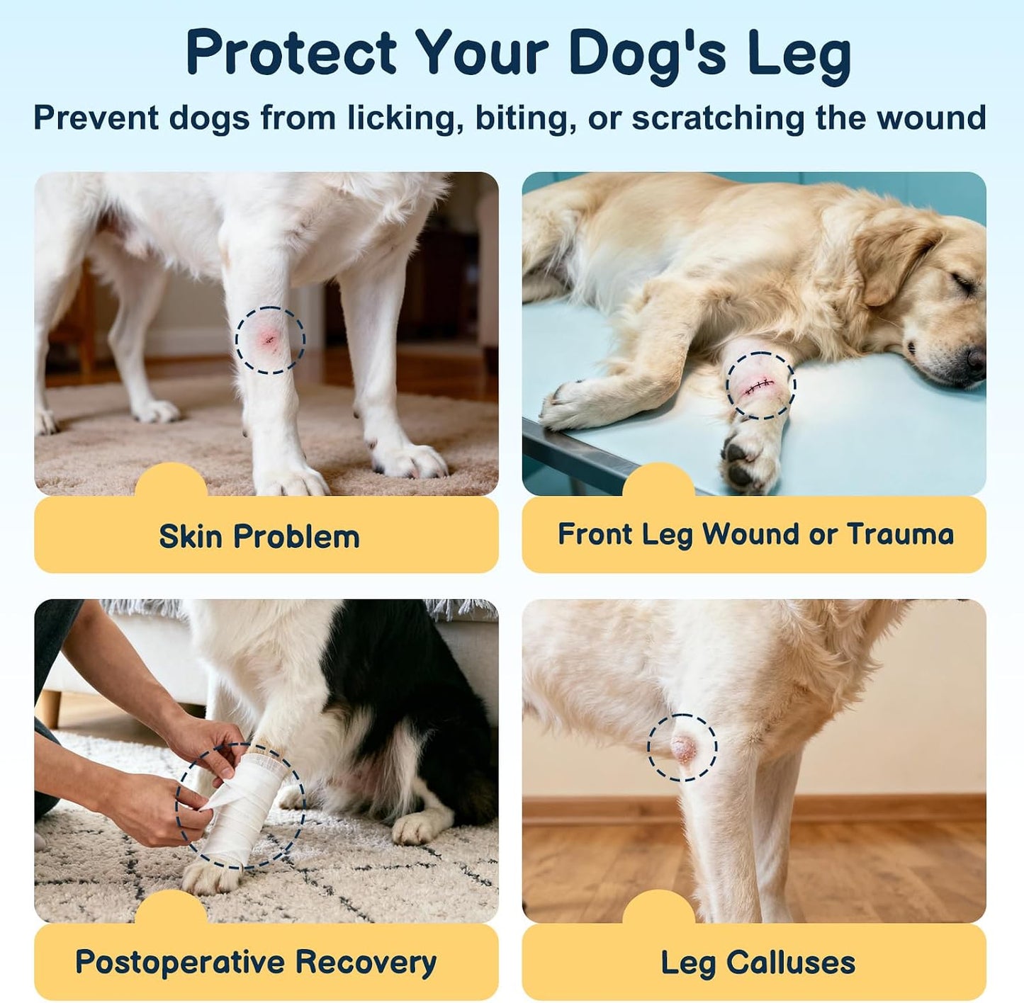 Barkless adjustable dog elbow brace protector chest strap close up post operative wear.