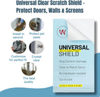 Clawguard plexiglass guard protecting wall surface from pet scratches