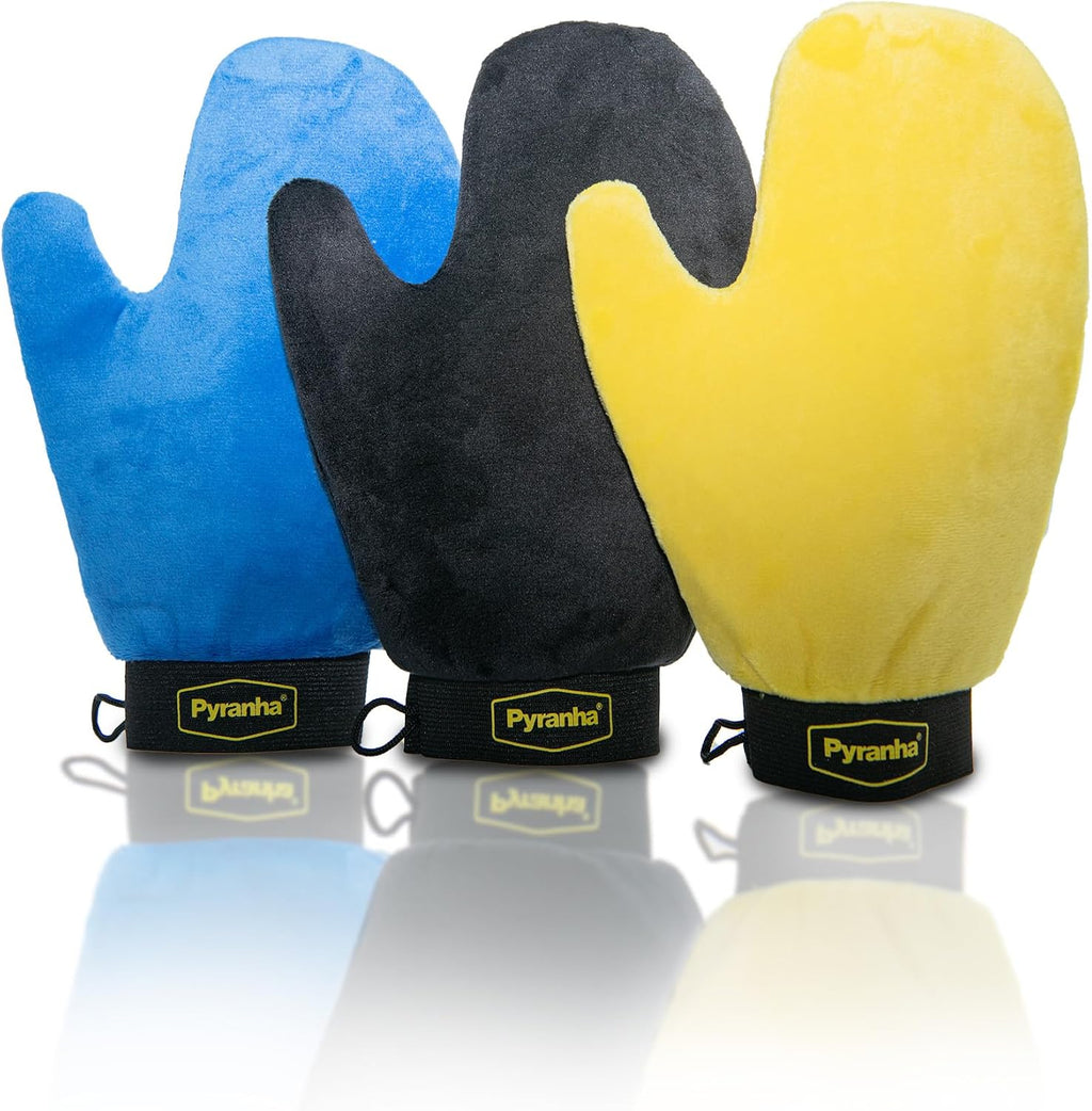 Pyranha All Purpose Grooming Glove displaying the black wrist cuff and protective waterproof design.