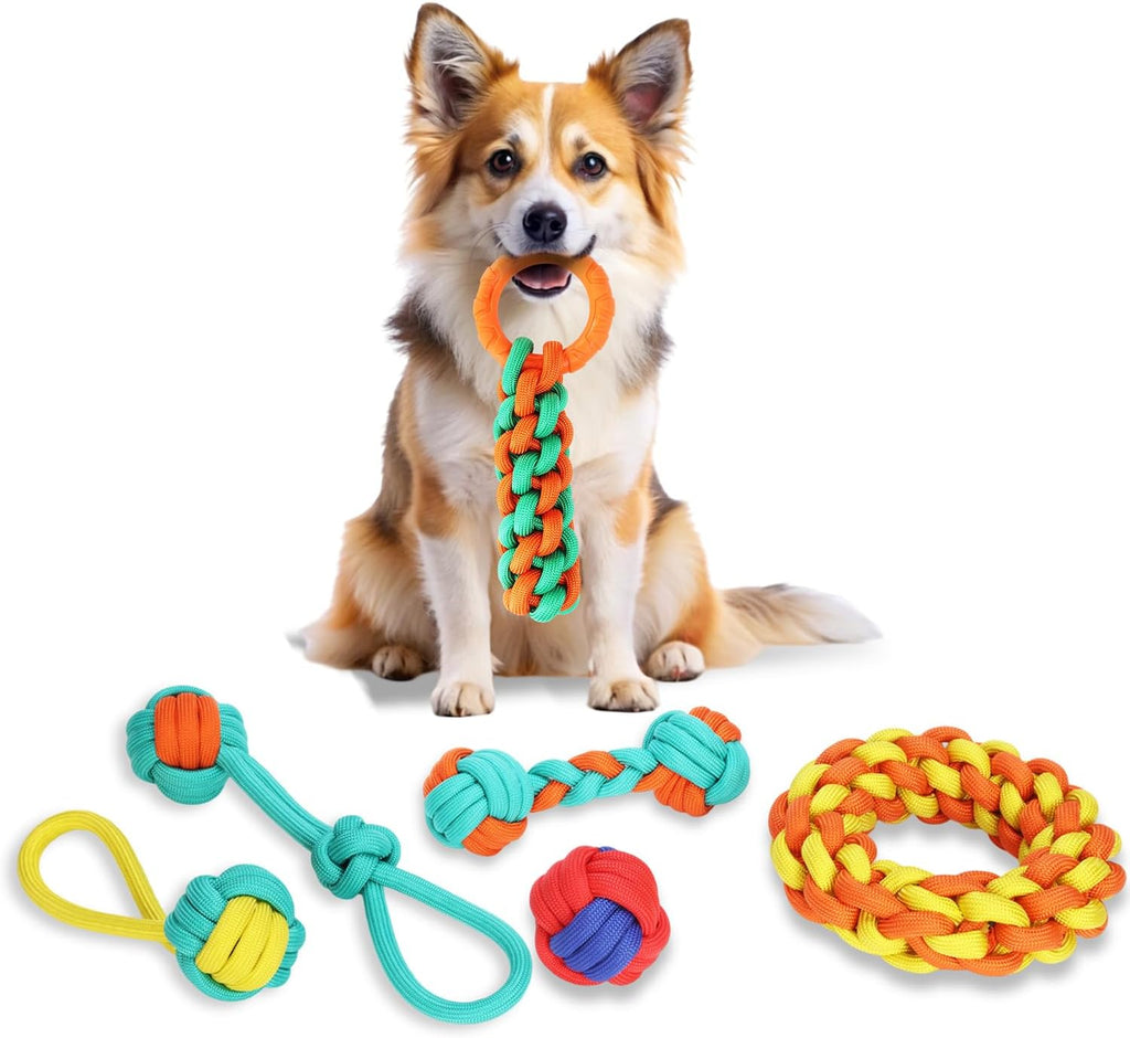 Aitmexcn Dog Rope Toys for Aggressive Chewers, 8 Pack Heavy Duty Natural Cotton Dog Chew Toys for Large & Medium Dogs, Tough Tug of War Dog Toys Teeth Cleaning,Boredom - Image 10