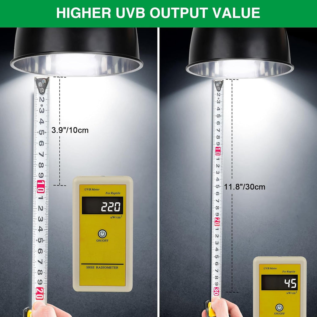 Close up view of the quartz glass tube on the UVB light