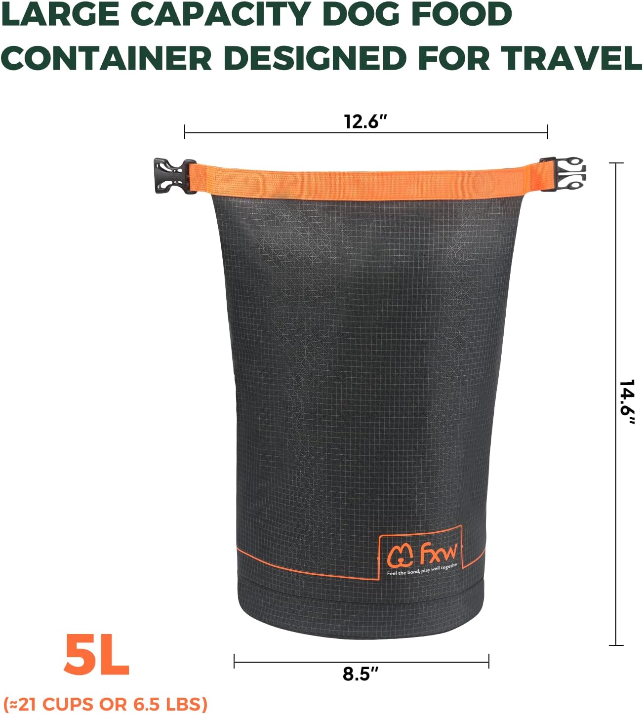 FXW dog food bag interior storage pocket features